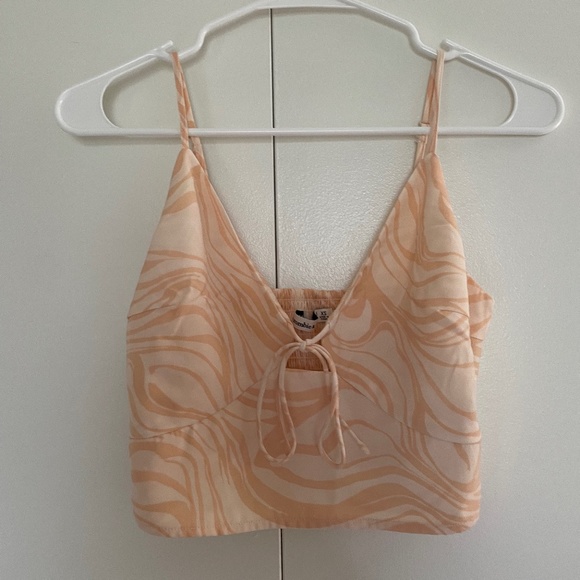 Abercrombie and Fitch Orange Swirly Spaghetti Strap Crop Top Size XS - Picture 3 of 11